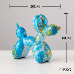 Multicolor Nordic Resin Balloon Dog Statue