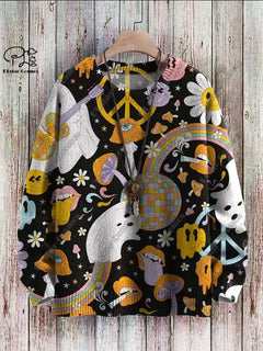 Halloween Ghost Pattern Casual Winter Sweater